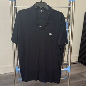 7 For All Mankind Black Polo Shirt